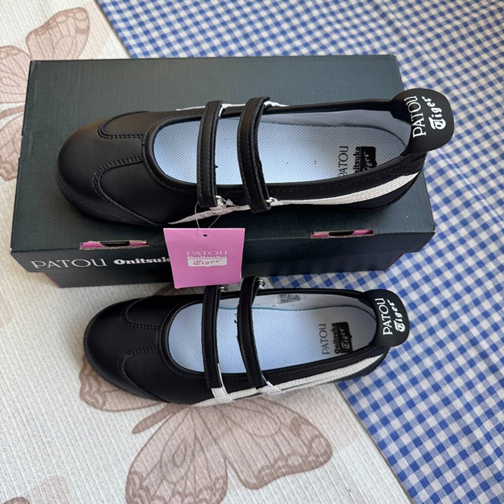 Patou × Onitsuka Tiger Collaborative Mary Jane Shoes Black